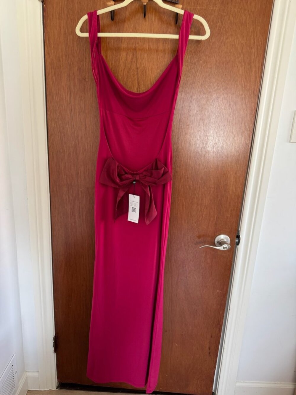 Tiger Mist Backless Maxi Dress in Fuchsia Pink